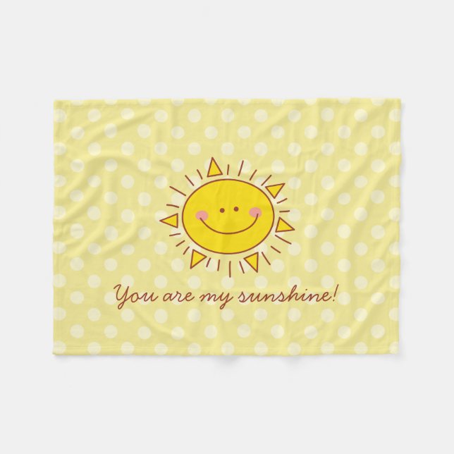 You Are My Sunshine Happy Cute Sunny Day Fleece Blanket (Front (Horizontal))