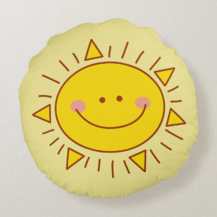 You Are My Sunshine Happy Cute Sunny Day Round Cushion