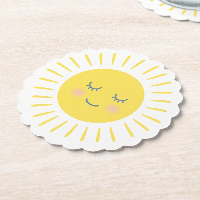 You are my sunshine happy sun paper coaster (Angled)