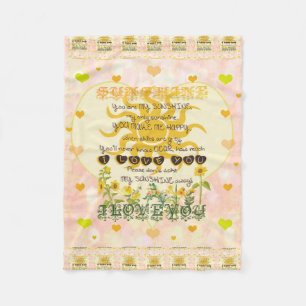 You Are My Sunshine Heart Fleece Blanket
