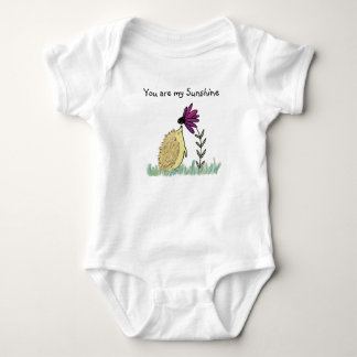 You Are My Sunshine Hedgehog and Coneflower Print Baby Bodysuit
