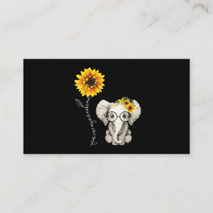 You Are My Sunshine Hippie Sunflower Elephant Business Card