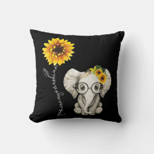 You Are My Sunshine Hippie Sunflower Elephant Cushion