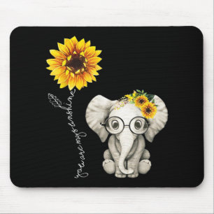 You Are My Sunshine Hippie Sunflower Elephant Mouse Mat