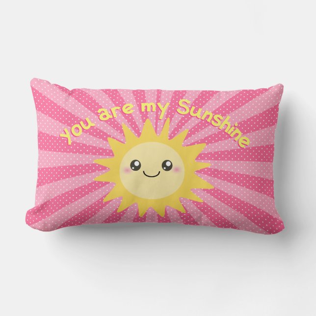 You are my sunshine in hot pink lumbar cushion (Front)