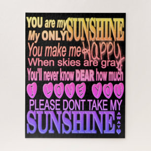 You Are My Sunshine in Vibrant Colours Jigsaw Puzzle