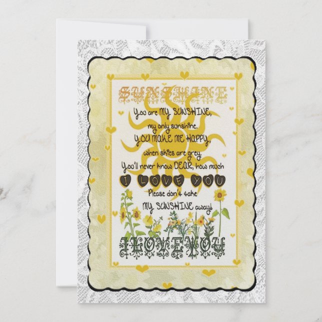 You are my sunshine. invitation (Back)