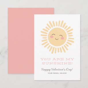You are my Sunshine Kids Classroom Valentine Day Card