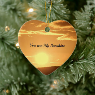 You are My Sunshine - Landscape with Rising Sun Ceramic Tree Decoration