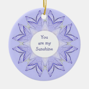 "You are My Sunshine!" Love Quote Watercolor Ceramic Tree Decoration