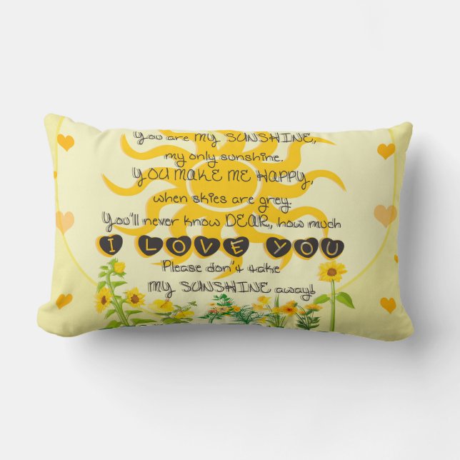 You are my Sunshine Lumbar Cushion (Front)