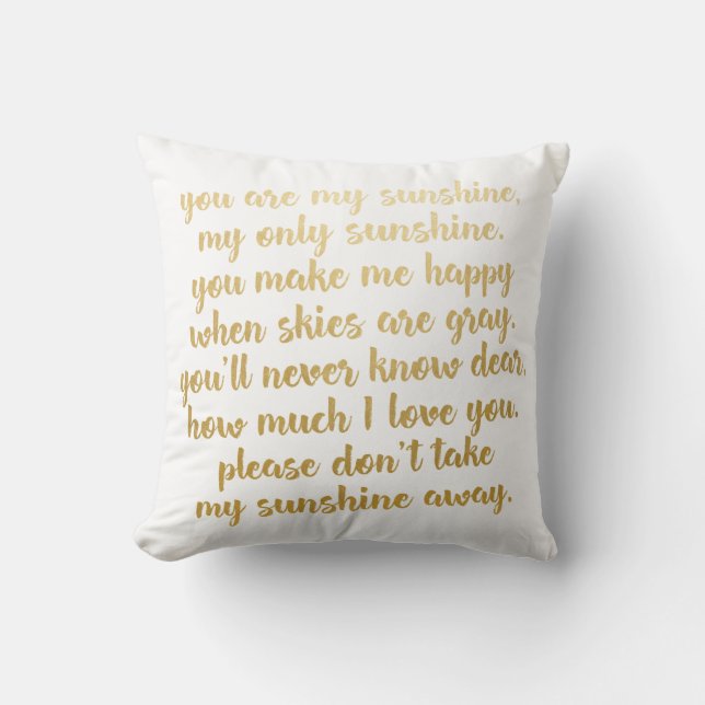 You are my Sunshine Lyrics Pillow (Front)