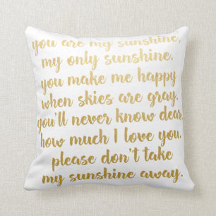 You are my Sunshine Lyrics Pillow