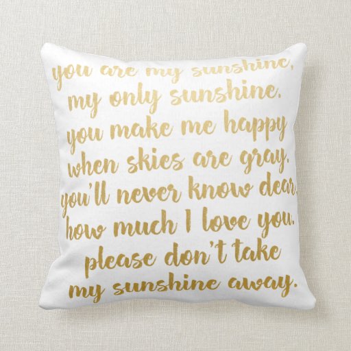 Image of You are my Sunshine Lyrics Pillow
