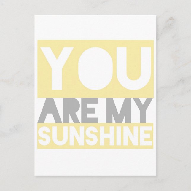 You are My Sunshine Lyrics Postcard (Front)
