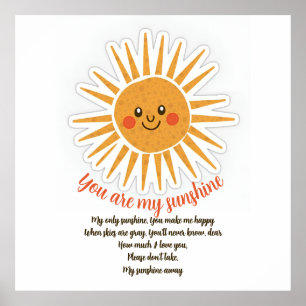 You are my sunshine lyrics poster