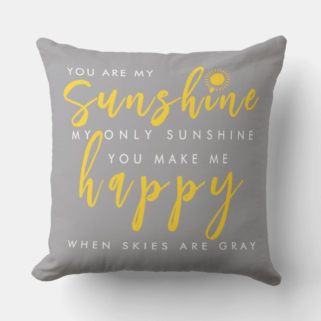 You Are My Sunshine Mom Throw Pillow (Front)