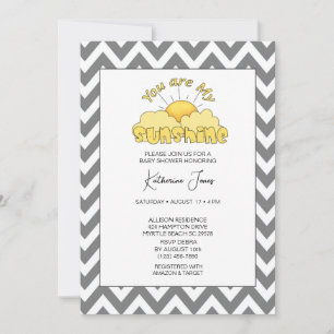 You Are My Sunshine Neutral Baby Shower   Invitation