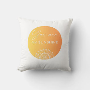 "You Are My Sunshine" Orange Circle Throw Pillow