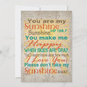 You are my Sunshine Orange/Teal/Cream Invitation