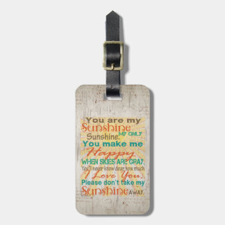 You are my Sunshine Orange/Teal/Cream Luggage Tag