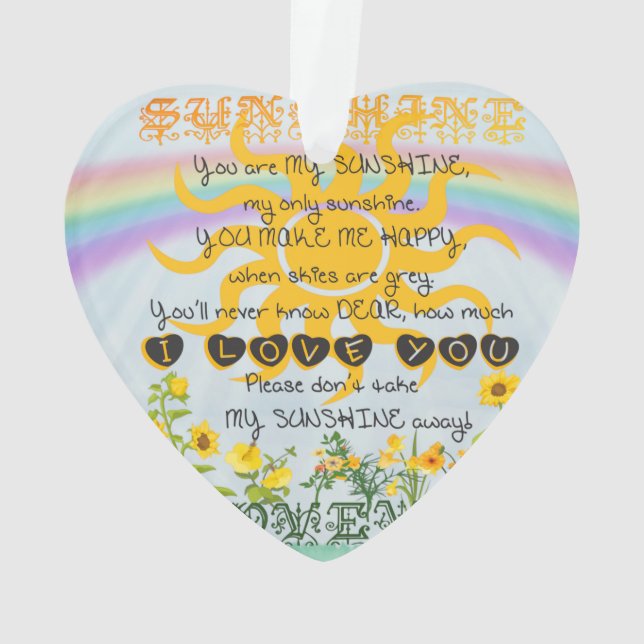 You Are My Sunshine Ornament (Back)