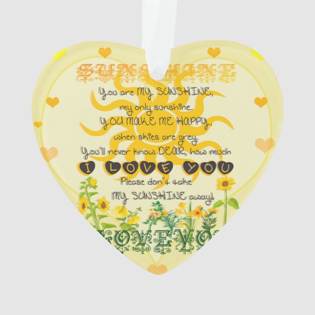You are my Sunshine Ornament (Back)