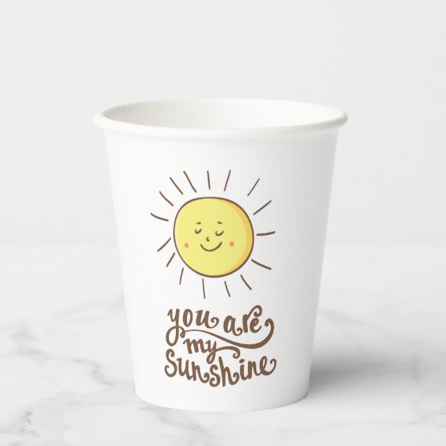You Are My Sunshine Paper Cups (Front)