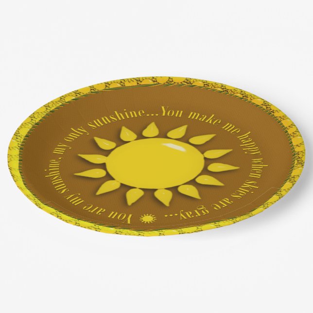 You Are My Sunshine Paper Plate (Angled)