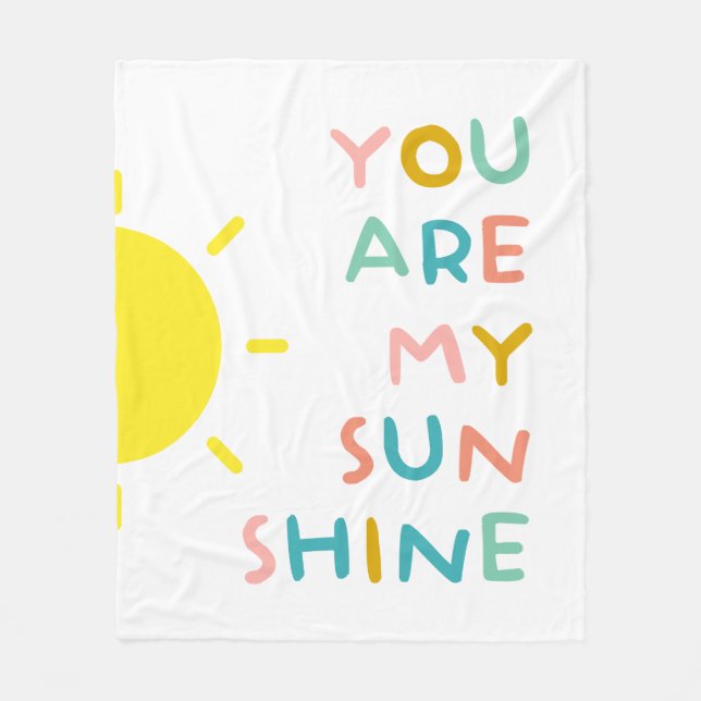 You Are My Sunshine Pastels Fleece Blanket (Front)