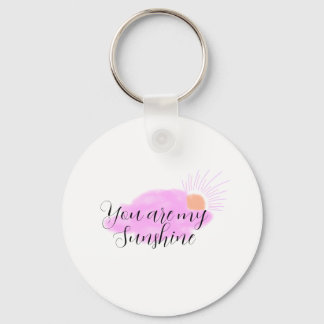 you are my sunshine pink purple sun rays clouds key ring