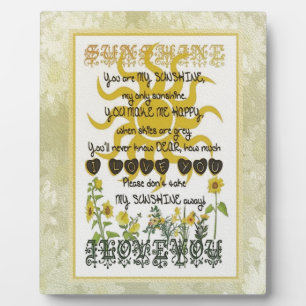 You are my sunshine plaque