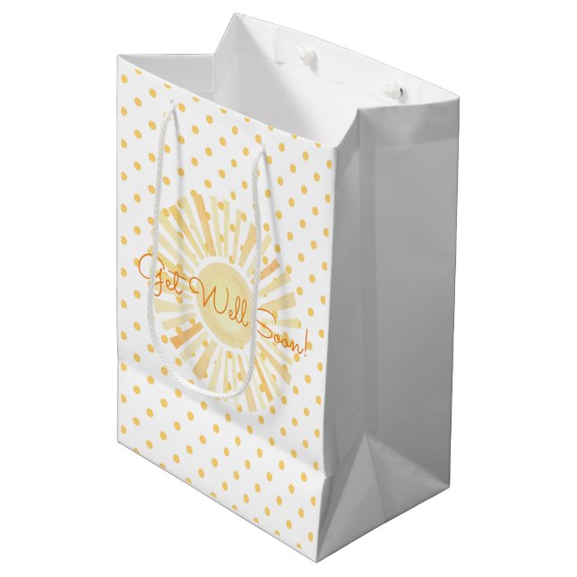 You Are My Sunshine Polka Dots Get Well Soon Medium Gift Bag (Front Angled)