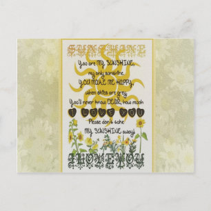 You are my sunshine postcard