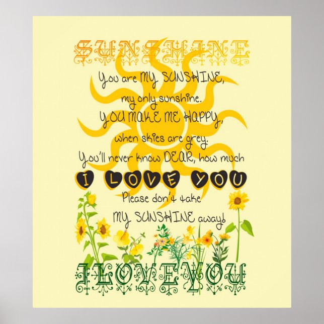 You are my sunshine. poster (Front)