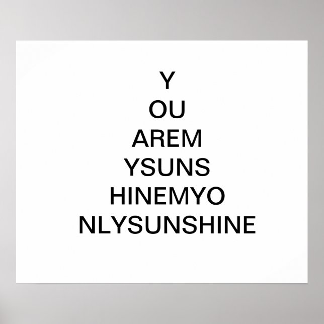 You are my sunshine poster (Front)
