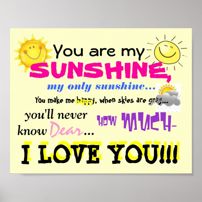 You are my Sunshine Poster (Front)