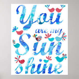 You Are My Sunshine Print Red White and Blue