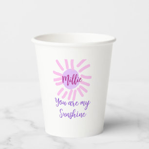 you are my sunshine purple pink pastel sun rays mo paper cups