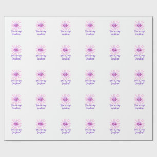 you are my sunshine purple pink pastel sun rays mo wrapping paper
