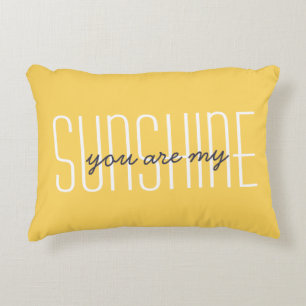 You Are My Sunshine Quote Bright Yellow Decorative Cushion