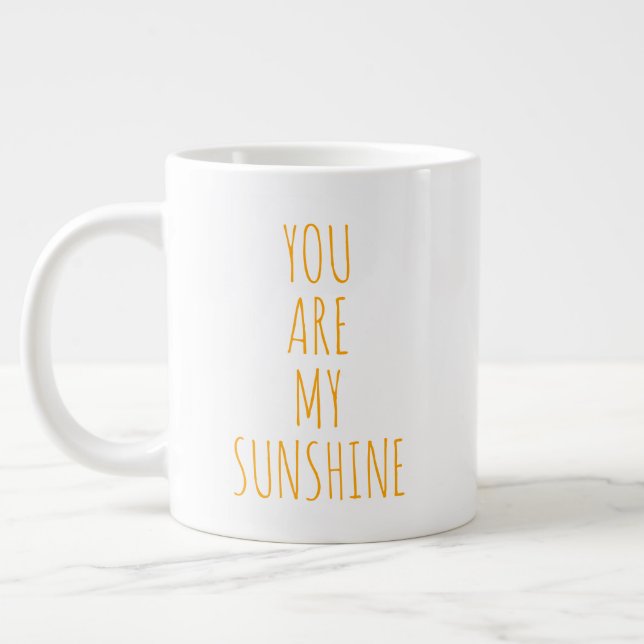"You are my sunshine" Simple Modern Farmhouse Large Coffee Mug (Left)