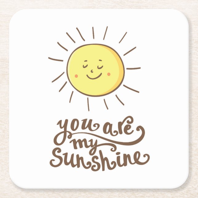 You Are My Sunshine Square Paper Coaster (Front)