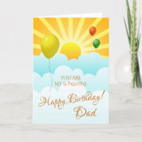 You Are My Sunshine Sun And Balloons Birthday Card