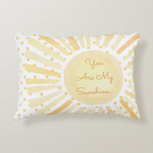 You Are My Sunshine Sun Dots Yellow White Love Decorative Cushion