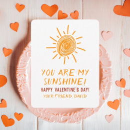 You Are My Sunshine Sun Drawing Valentine Card