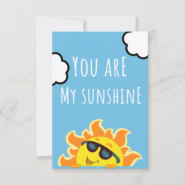 'You Are My Sunshine' Sun Illustration | Cute Sky  Thank You Card (Front)
