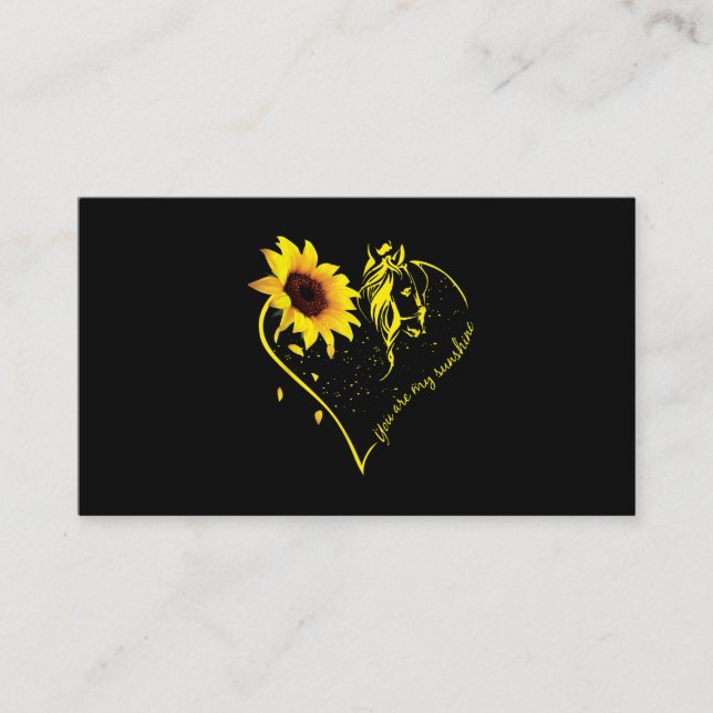 You Are My Sunshine Sunflower And Horse Business Card (Front)