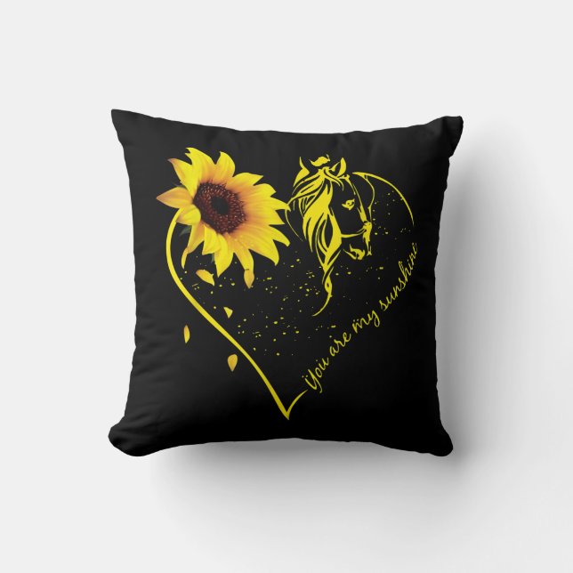 You Are My Sunshine Sunflower And Horse Cushion (Front)