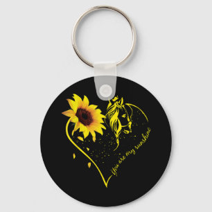 You Are My Sunshine Sunflower And Horse Key Ring